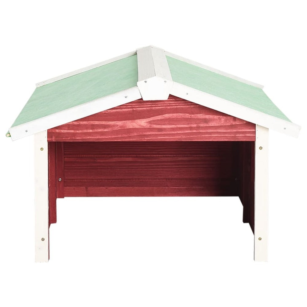VIDAXL Garage De Tondeuse à Gazon 72x87x50 Cm Rouge Et Blanc Sapin