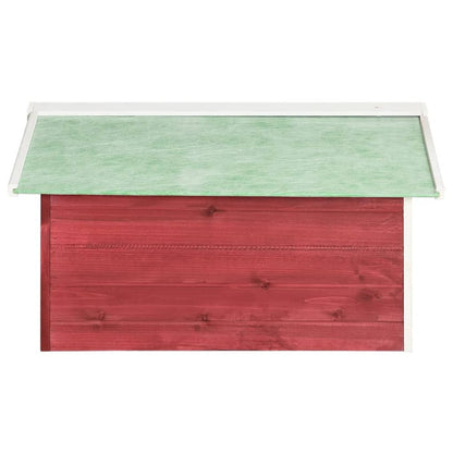 VIDAXL Garage De Tondeuse à Gazon 72x87x50 Cm Rouge Et Blanc Sapin