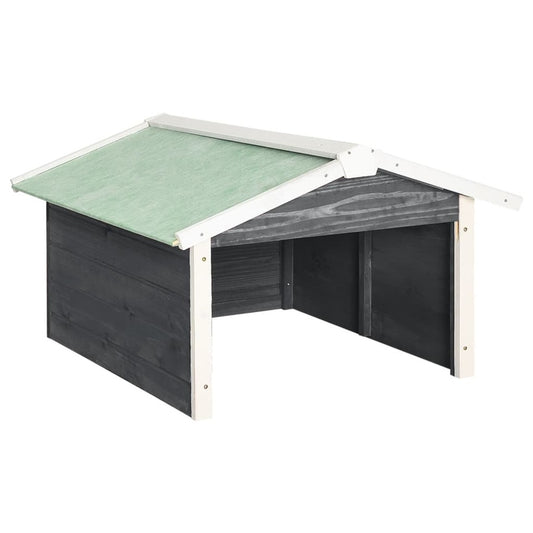 VIDAXL Garage De Tondeuse à Gazon 72x87x50 Cm Gris Et Blanc Sapin