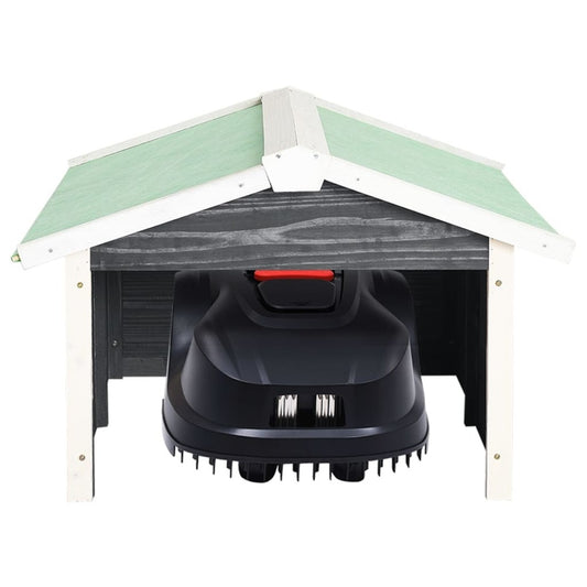 VIDAXL Garage De Tondeuse à Gazon 72x87x50 Cm Gris Et Blanc Sapin