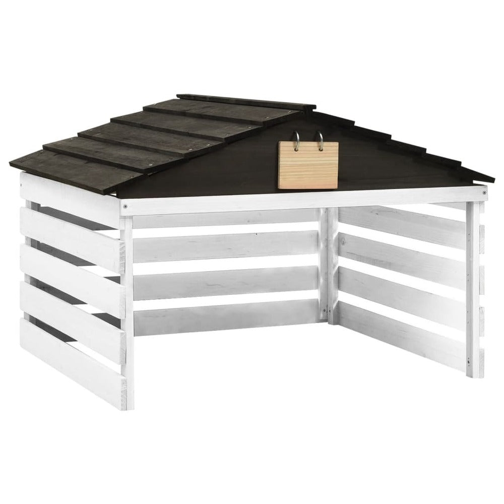 VIDAXL Garage De Tondeuse à Gazon Noir Et Blanc 78x74x54 Cm Sapin
