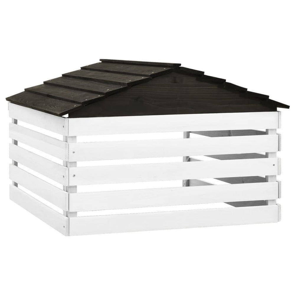 VIDAXL Garage De Tondeuse à Gazon Noir Et Blanc 78x74x54 Cm Sapin