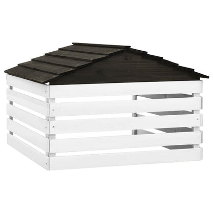 VIDAXL Garage De Tondeuse à Gazon Noir Et Blanc 78x74x54 Cm Sapin