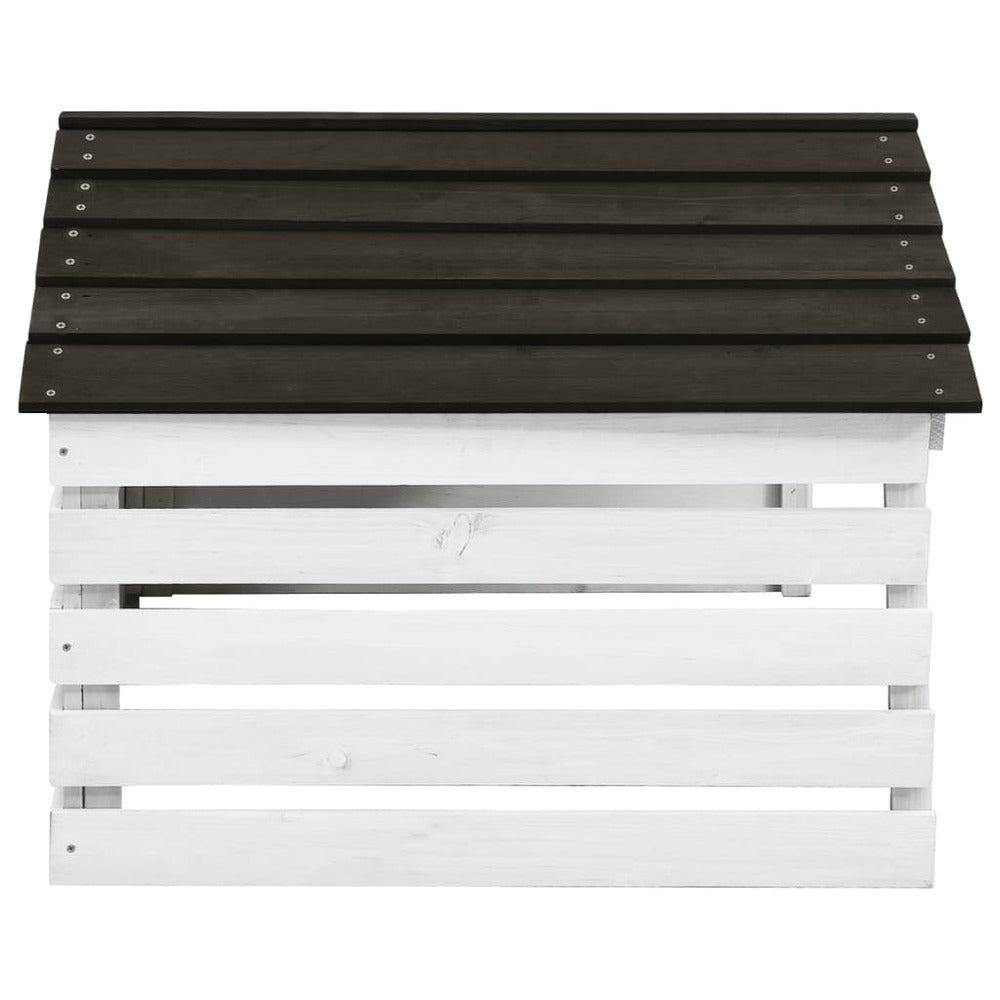 VIDAXL Garage De Tondeuse à Gazon Noir Et Blanc 78x74x54 Cm Sapin