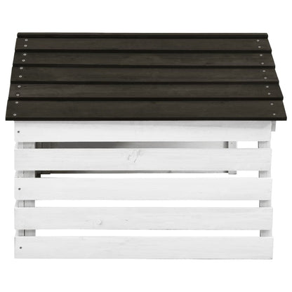 VIDAXL Garage De Tondeuse à Gazon Noir Et Blanc 78x74x54 Cm Sapin