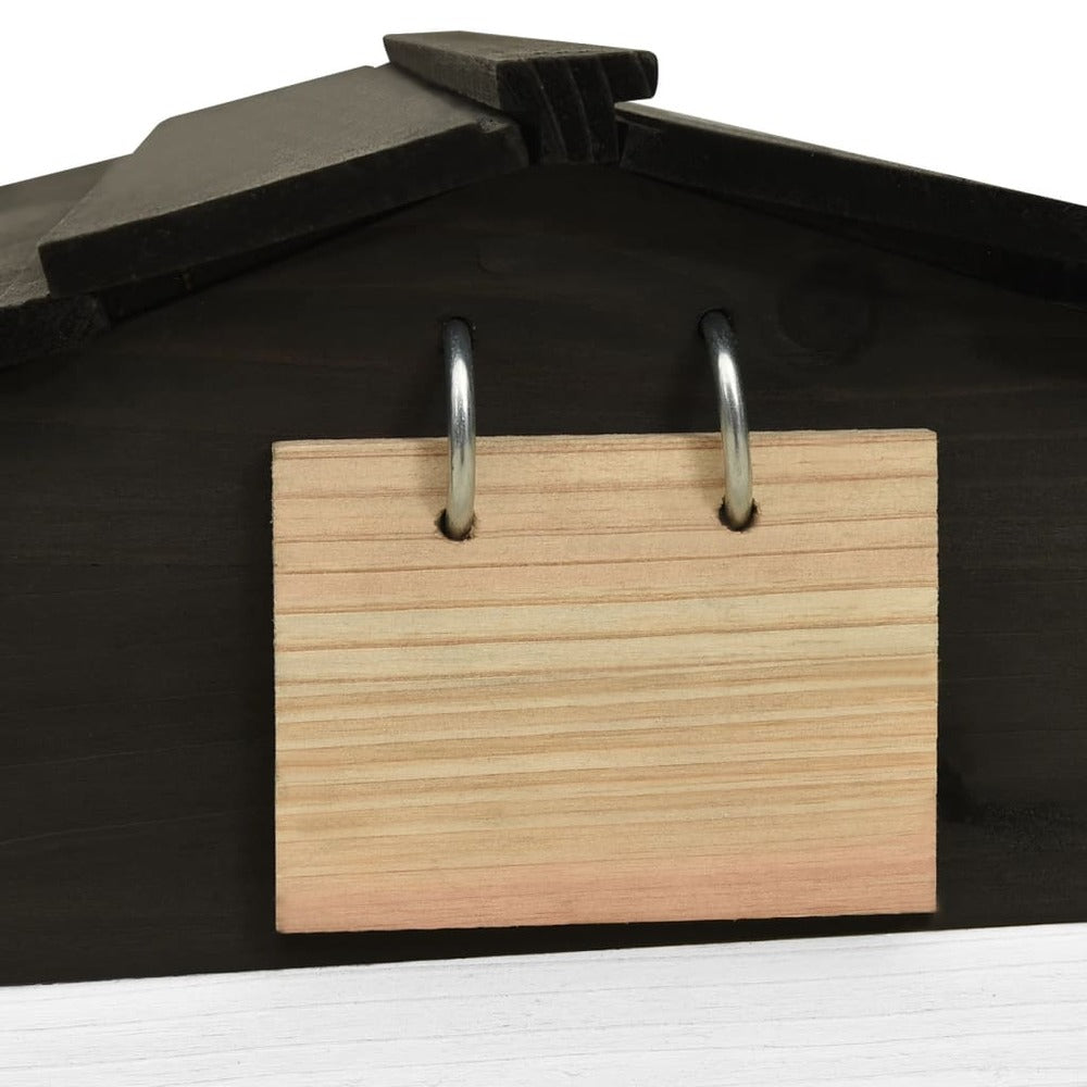 VIDAXL Garage De Tondeuse à Gazon Noir Et Blanc 78x74x54 Cm Sapin