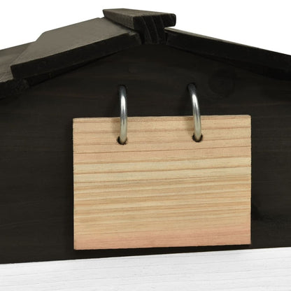 VIDAXL Garage De Tondeuse à Gazon Noir Et Blanc 78x74x54 Cm Sapin