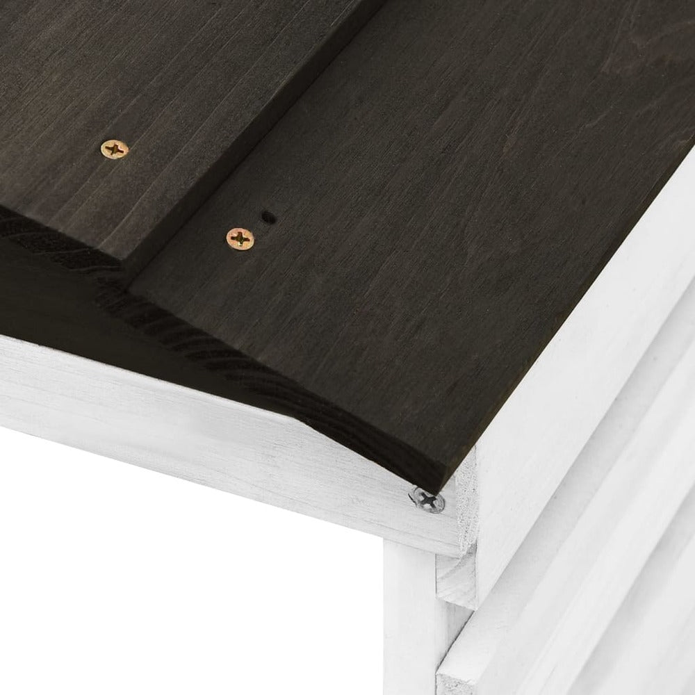 VIDAXL Garage De Tondeuse à Gazon Noir Et Blanc 78x74x54 Cm Sapin