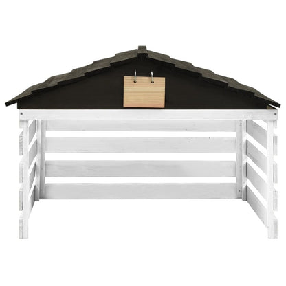 VIDAXL Garage De Tondeuse à Gazon Noir Et Blanc 78x74x54 Cm Sapin