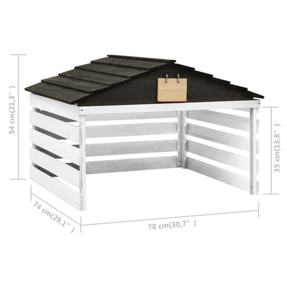 VIDAXL Garage De Tondeuse à Gazon Noir Et Blanc 78x74x54 Cm Sapin