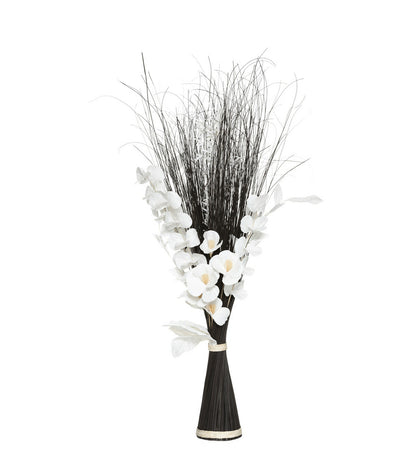 ATMOSPHERA Fagot De Fleurs Et Tiges Séchées Blanc Et Noir D. 36 X H. 100 Cm
