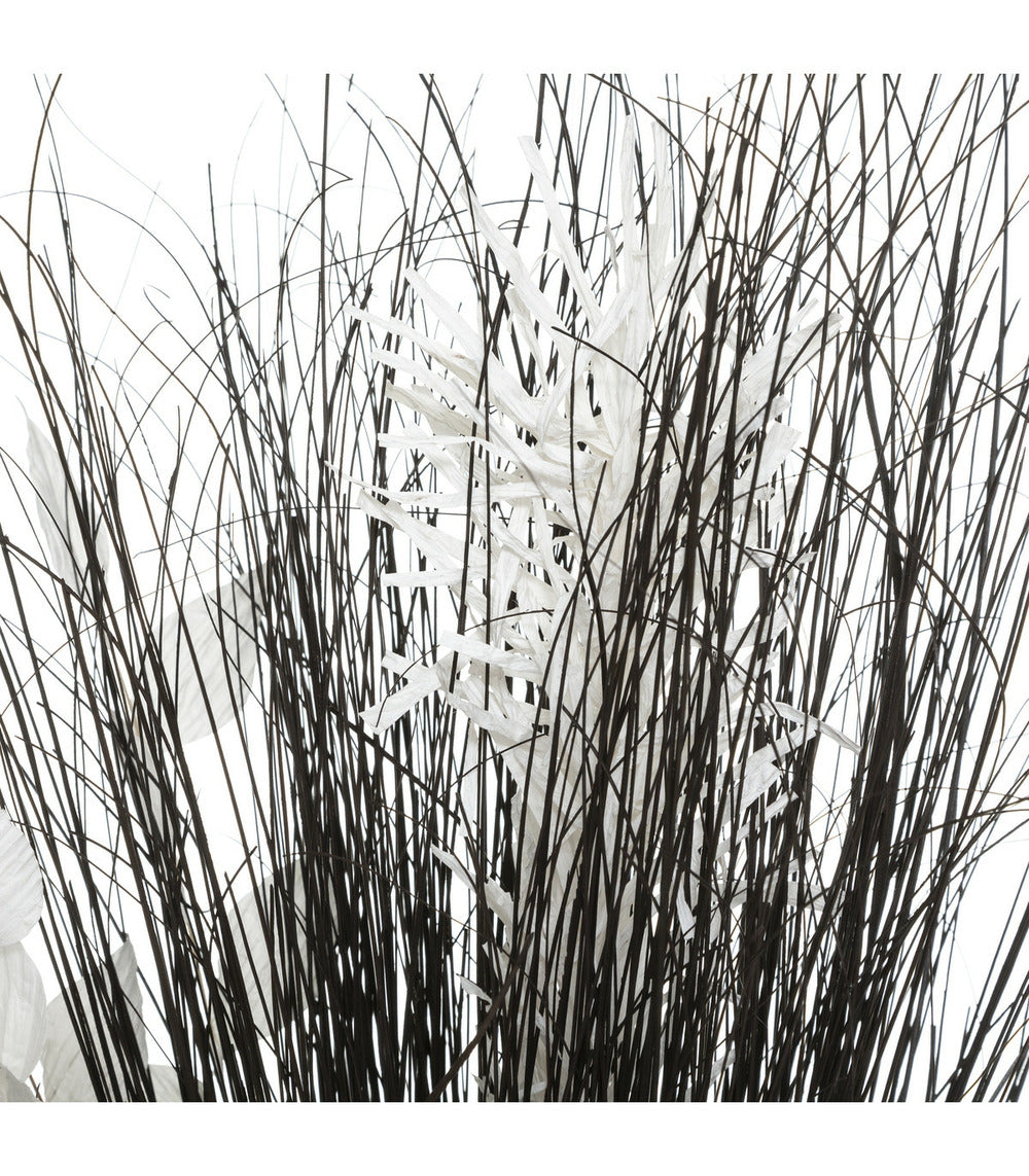 ATMOSPHERA Fagot De Fleurs Et Tiges Séchées Blanc Et Noir D. 36 X H. 100 Cm