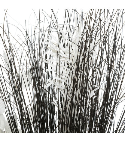 ATMOSPHERA Fagot De Fleurs Et Tiges Séchées Blanc Et Noir D. 36 X H. 100 Cm