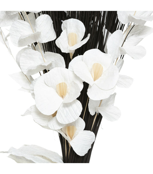 ATMOSPHERA Fagot De Fleurs Et Tiges Séchées Blanc Et Noir D. 36 X H. 100 Cm