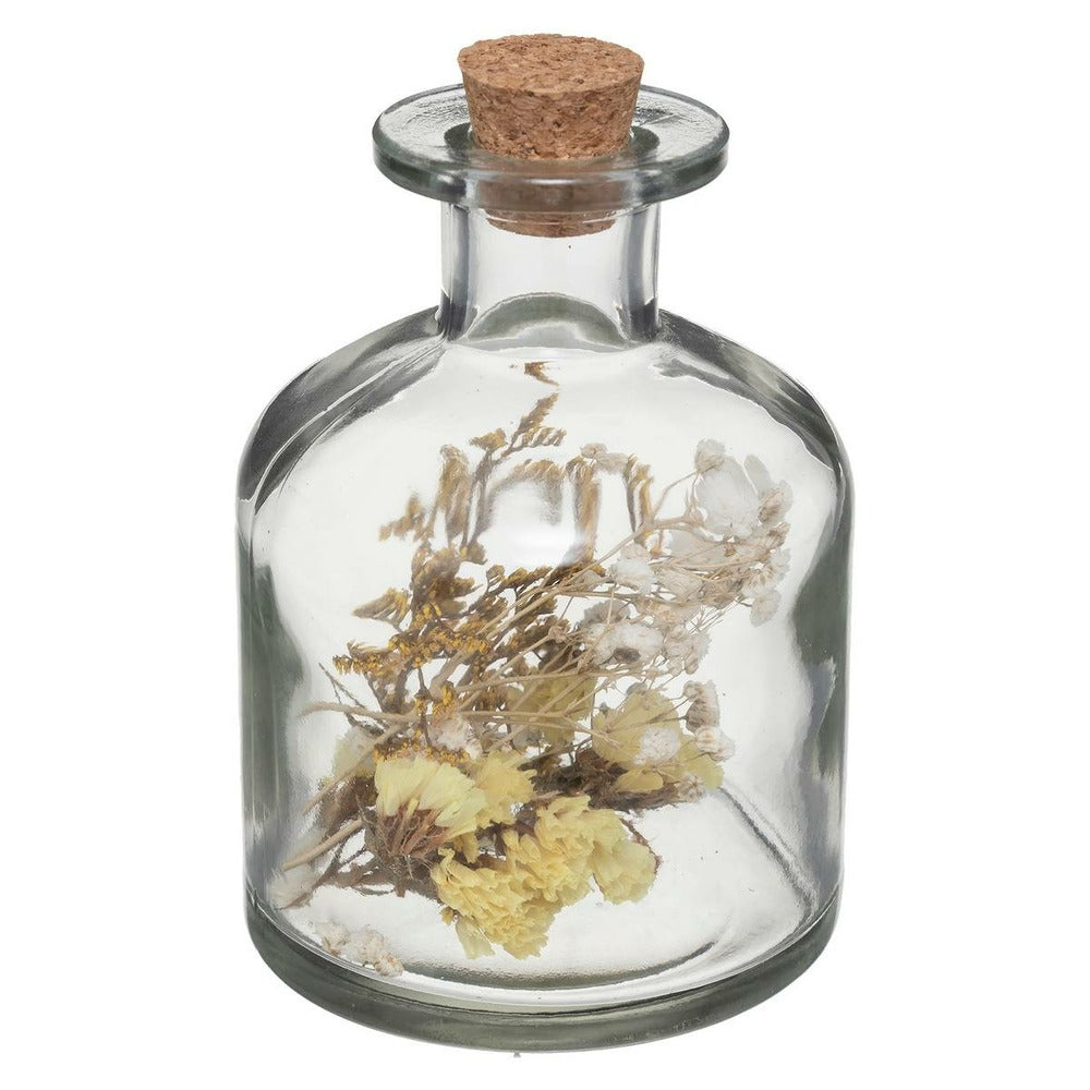 ATMOSPHERA Fleurs Séchées Dans Bouteille En Verre D 8 X H 11 Cm