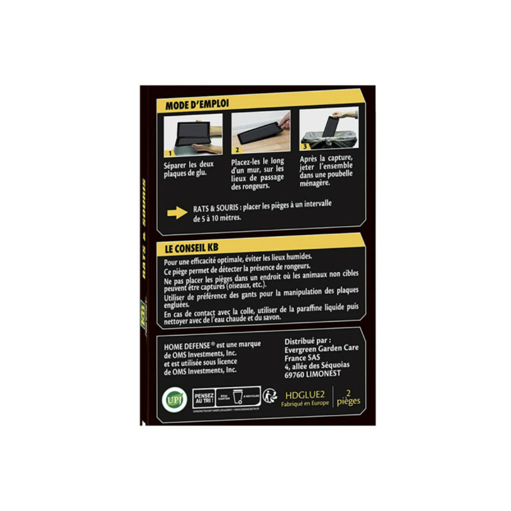  Piège à Glue Rats Et Souris Kb Home Defense - 2 Pcs