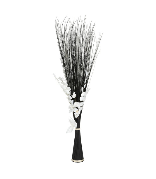 ATMOSPHERA Fagot De Fleurs Et Tiges Séchées Blanc Et Noir D. 40 X H. 150 Cm
