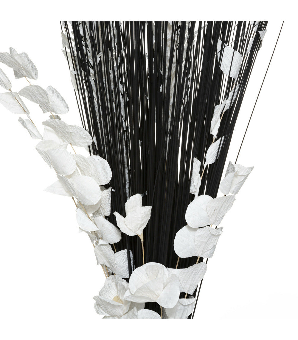 ATMOSPHERA Fagot De Fleurs Et Tiges Séchées Blanc Et Noir D. 40 X H. 150 Cm