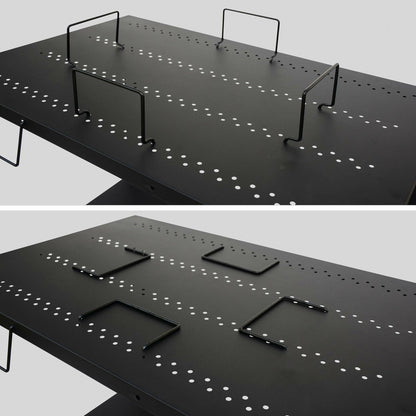  Desserte Extérieure Noire En Acier Modulable Pour Plancha Avec Deux Roues