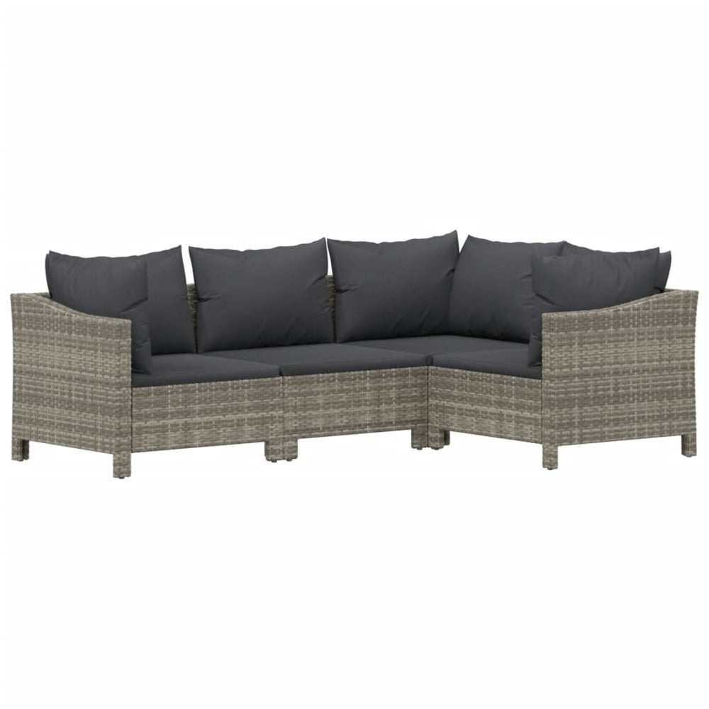 VIDAXL Salon De Jardin 7 Pcs Avec Coussins Gris Résine Tressée