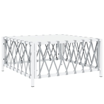 VIDAXL Salon De Jardin 7 Pcs Avec Coussins Blanc Acier