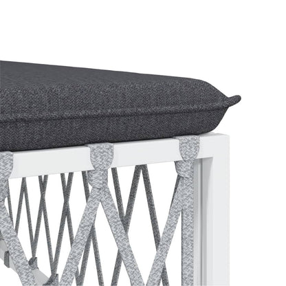 VIDAXL Salon De Jardin 7 Pcs Avec Coussins Blanc Acier