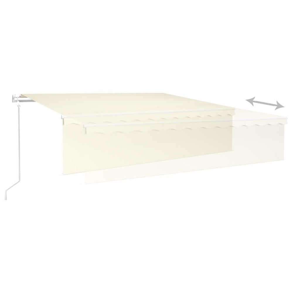 VIDAXL Auvent Automatique Store Capteur De Vent Et Led 6x3 M Crème
