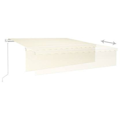 VIDAXL Auvent Automatique Store Capteur De Vent Et Led 6x3 M Crème