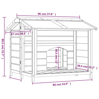 VIDAXL Chenil Gris 96x87x80,5 Cm Bois De Pin Solide