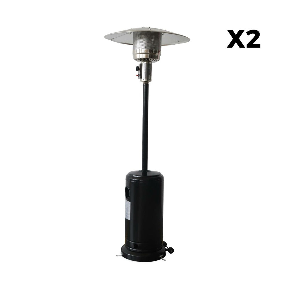  Lot De 2 Chauffages D'extérieur à Gaz 13kw - Siberia - Parasols Chauffants. Avec Roulettes Et Stabilisateur
