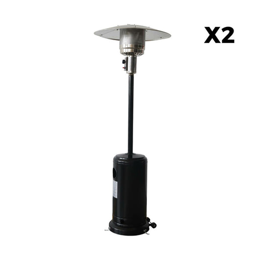  Lot De 2 Chauffages D'extérieur à Gaz 13kw - Siberia - Parasols Chauffants. Avec Roulettes Et Stabilisateur