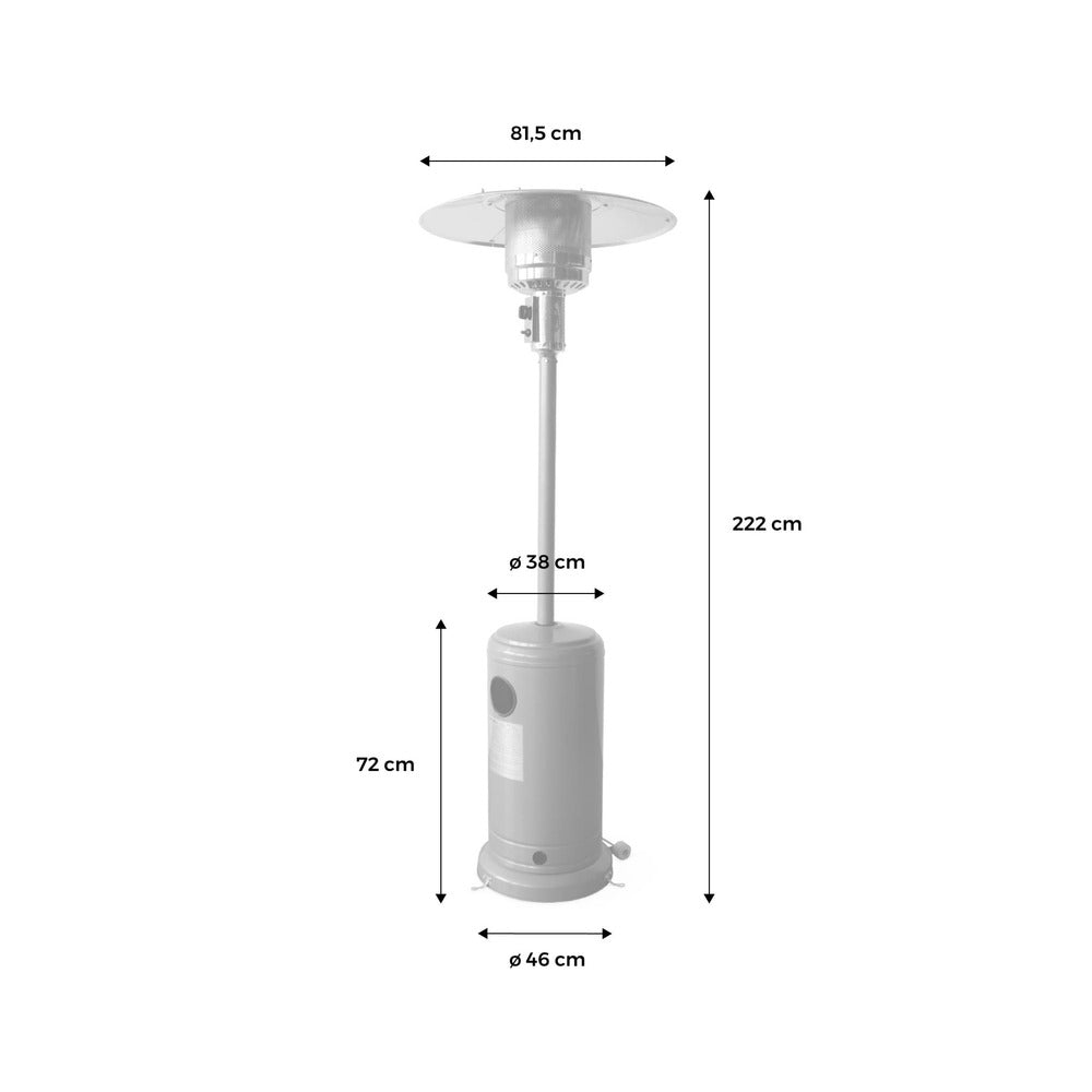  Lot De 2 Chauffages D'extérieur à Gaz 13kw - Siberia - Parasols Chauffants. Avec Roulettes Et Stabilisateur