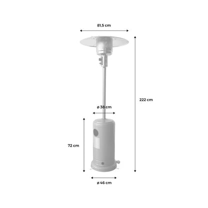  Lot De 2 Chauffages D'extérieur à Gaz 13kw - Siberia - Parasols Chauffants. Avec Roulettes Et Stabilisateur