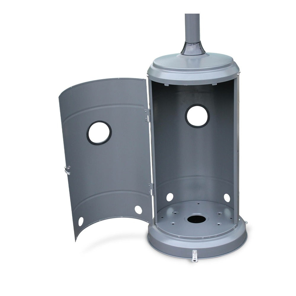  Lot De 2 Chauffages Extérieur à Gaz Gris. Parasols Chauffants De Terrasse Finland 12.5kw Avec Roulettes