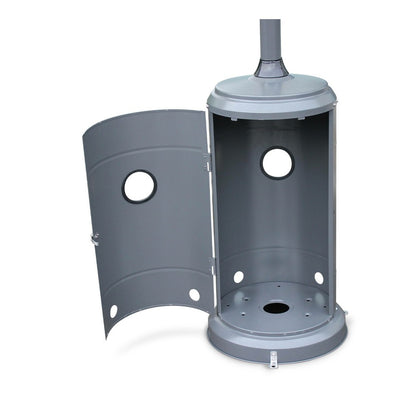  Lot De 2 Chauffages Extérieur à Gaz Gris. Parasols Chauffants De Terrasse Finland 12.5kw Avec Roulettes