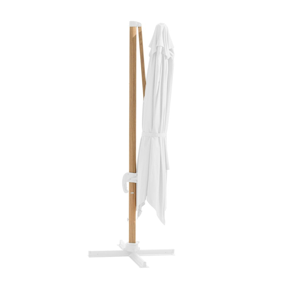  Parasol Déporté Carré 3x3m Effet Bois écru