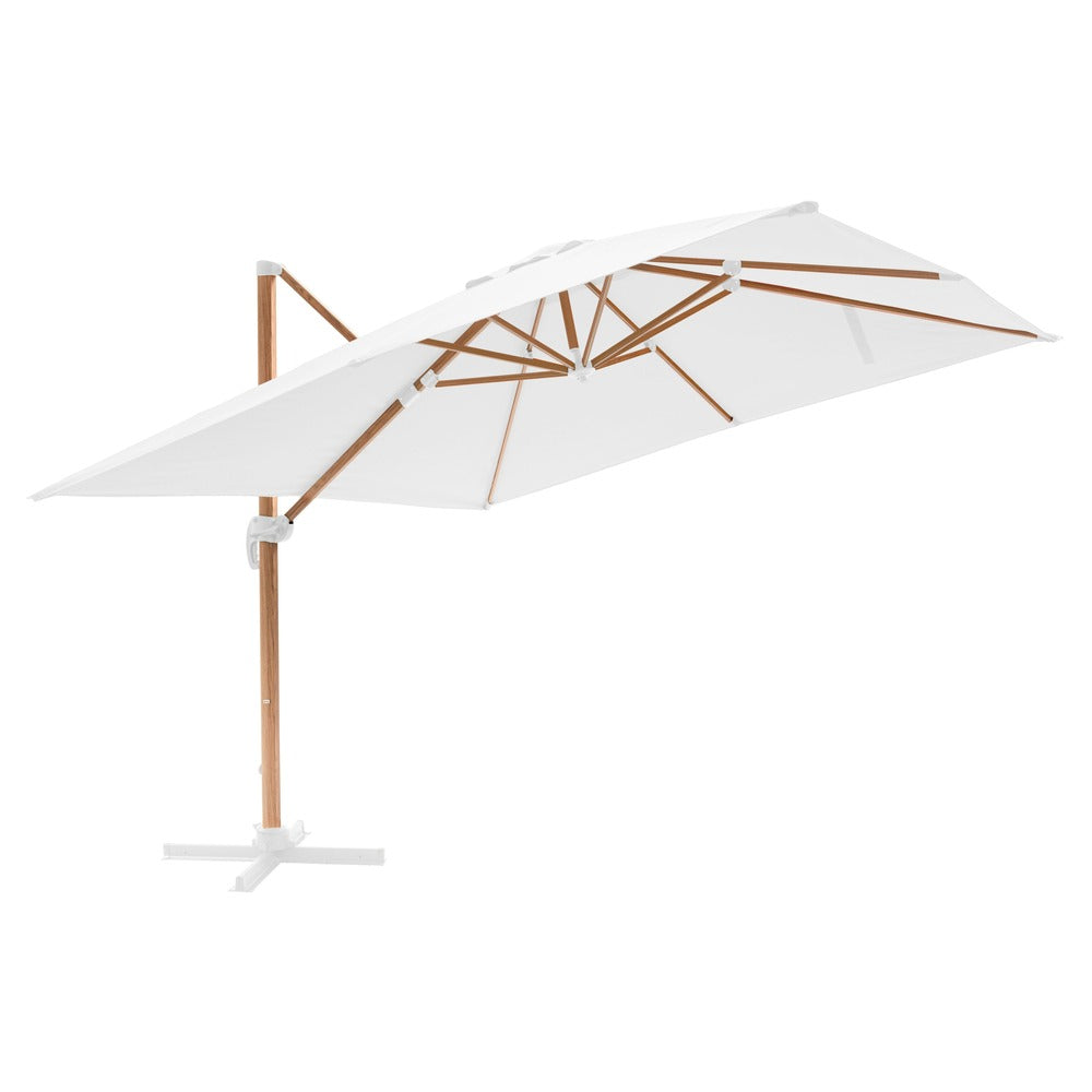  Parasol Déporté Carré 3x3m Effet Bois écru