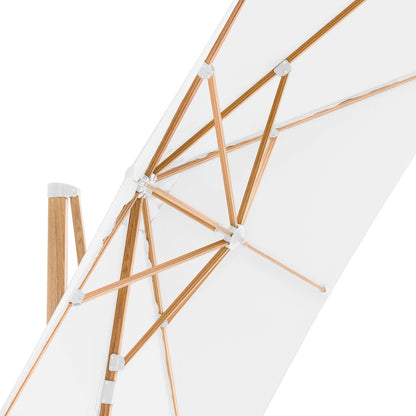  Parasol Déporté Carré 3x3m Effet Bois écru