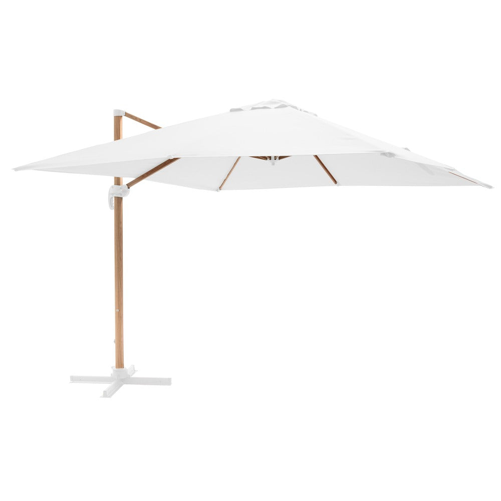  Parasol Déporté Carré 3x3m Effet Bois écru