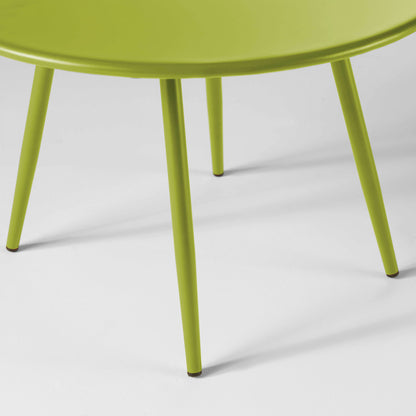  Lot De 2 Tables Basses Ronde En Acier Vert