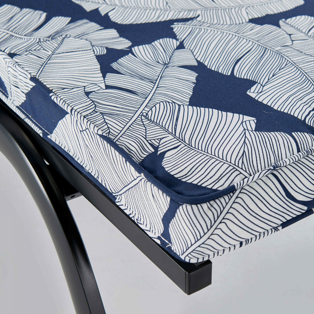  Lot De 2 Coussins Bain De Soleil Polyester Bleu 186x60x5 Cm