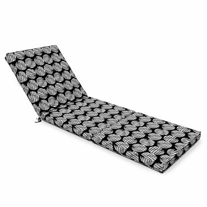  Coussin Pour Bain De Soleil Noir Et Blanc 186 X 60 X 5cm