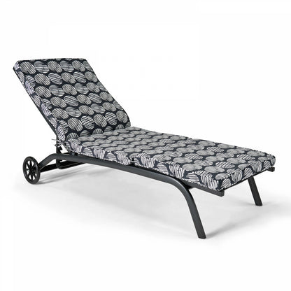  Coussin Pour Bain De Soleil Noir Et Blanc 186 X 60 X 5cm