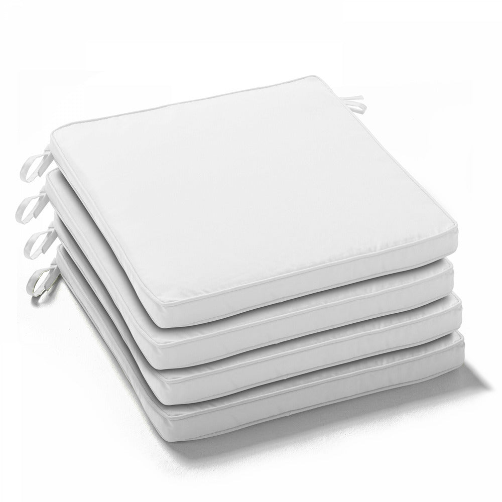 Lot De 4 Galettes De Chaise Polyester écru 40x40x3 Cm