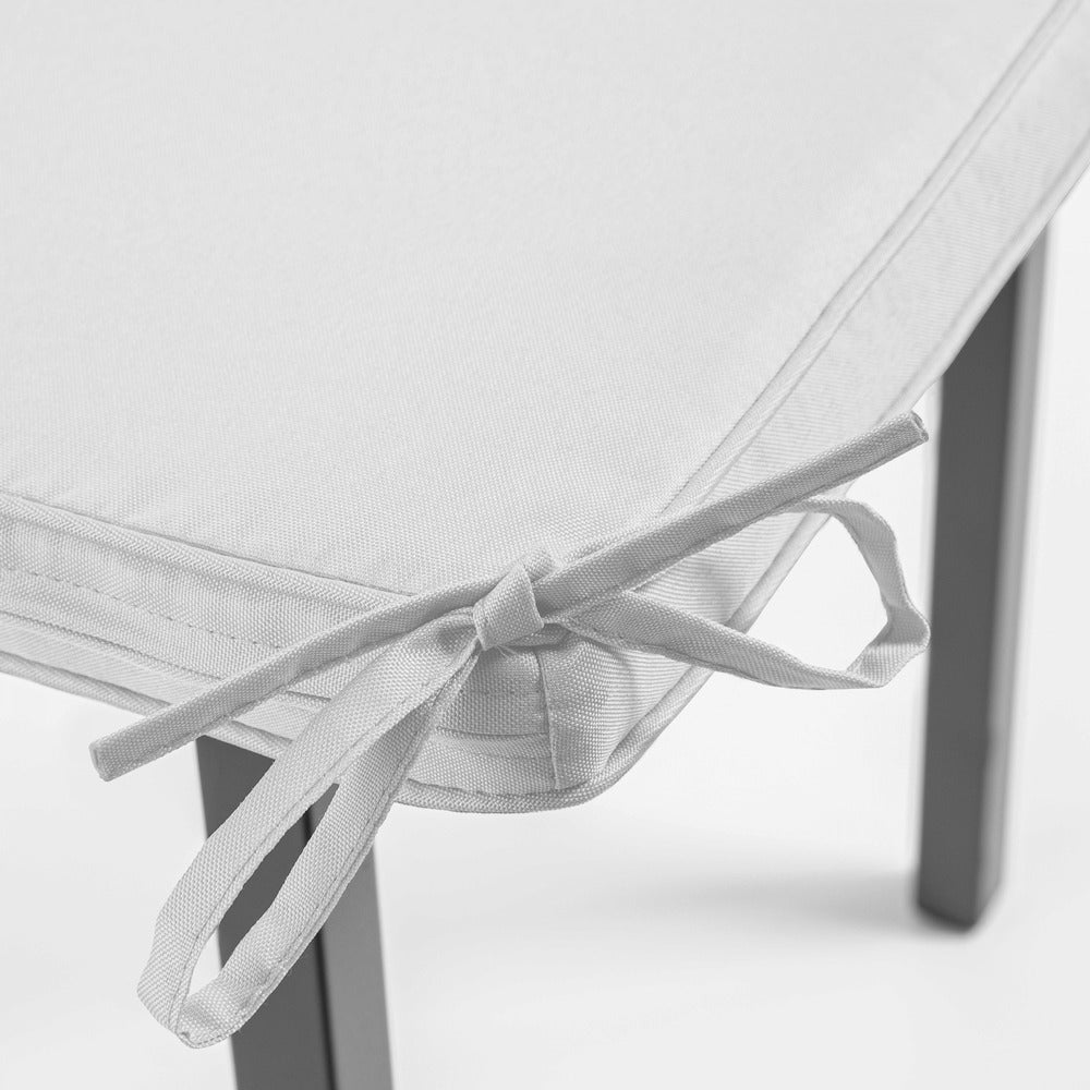  Lot De 4 Galettes De Chaise Polyester écru 40x40x3 Cm
