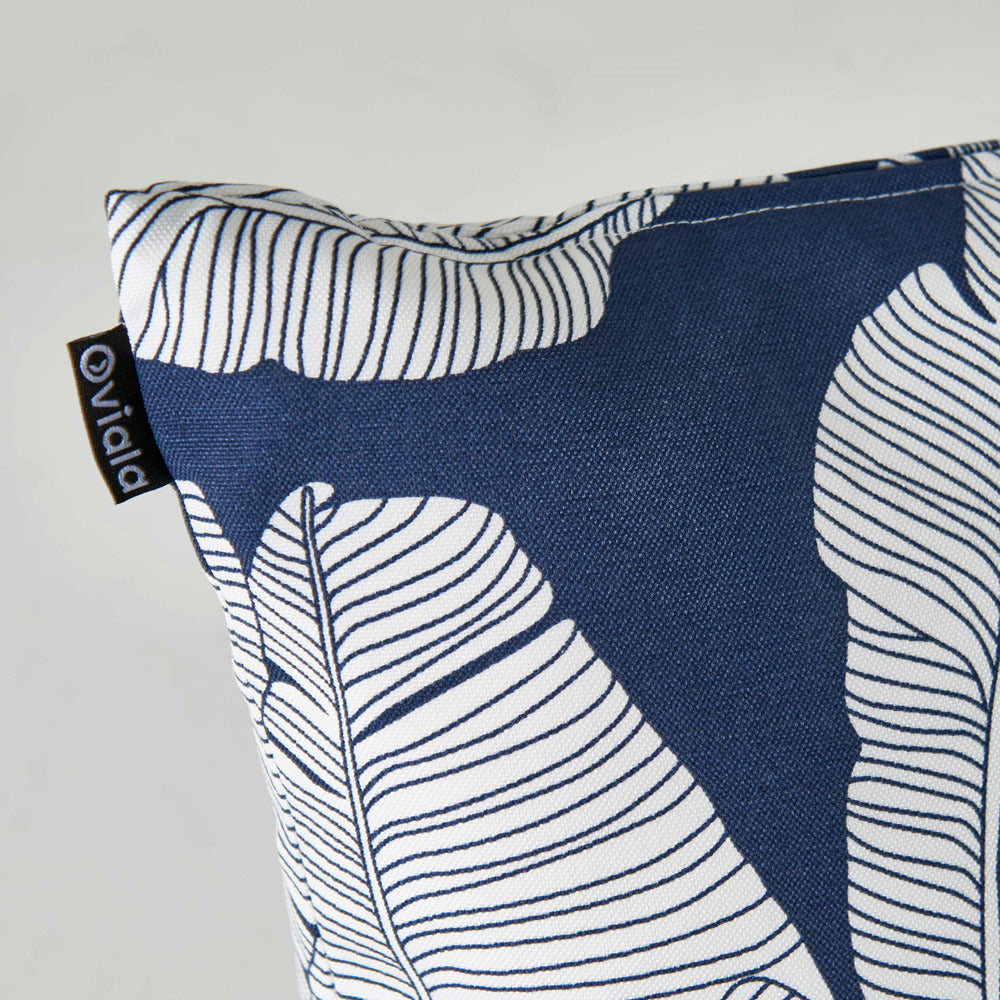  Lot De 2 Coussins Carrés Polyester Abaca Bleu 45x45x8 Cm