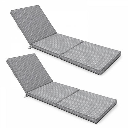  Lot De 2 Coussins Bain De Soleil Polyester Gris 186x60x5 Cm