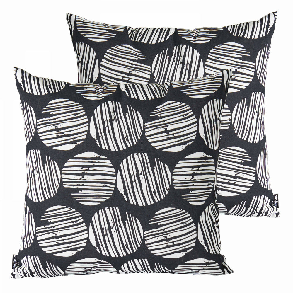  Lot De 2 Coussins Carrés Polyester Maasai 45x45x8 Cm