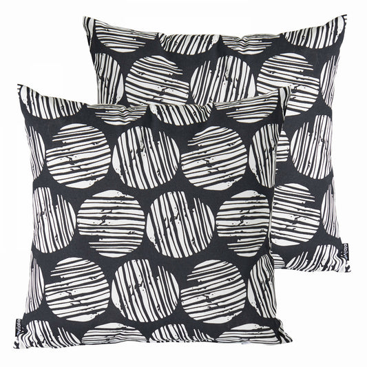  Lot De 2 Coussins Carrés Polyester Maasai 45x45x8 Cm