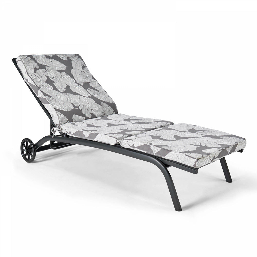  Coussin Pour Bain De Soleil Gris Et Blanc 186 X 60 X 5cm